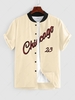 ZAFUL Chicago Graphic Short Sleeve Baseball Shirt Xxl Light coffee