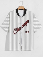 ZAFUL Chicago Graphic Short Sleeve Baseball Shirt Xxl Multi a