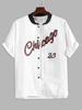 ZAFUL Chicago Graphic Short Sleeve Baseball Shirt Xxl White
