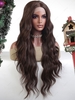 zaful Christmas Brown Long Wavy Synthetic Cosplay Wig