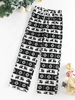 ZAFUL Christmas Elk Snowflake Fleece Pull On Pants L Black