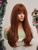 zaful Christmas Orange Long Natural Wavy See-through Bangs Cosplay Synthetic Wig