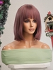 zaful Christmas Purple See-through Bangs Bob Style Silky Straight Synthetic Wig