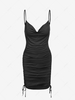 ZAFUL Cinched Cowl Neck Bodycon Dress L Black