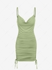 ZAFUL Cinched Cowl Neck Bodycon Dress L Light green