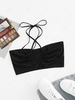 ZAFUL Cinched Crisscross Open Back Bralette Top L Black