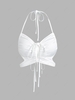 ZAFUL Cinched Halter Butterfly Shaped Top L White