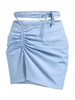 ZAFUL Cinched Midriff Flossing Slit Bodycon Skirt Xl Blue
