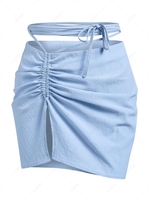 ZAFUL Cinched Midriff Flossing Slit Bodycon Skirt Xl Blue