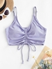 ZAFUL Cinched Ribbed Cropped Bikini Top M Light purple