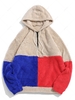ZAFUL Color-blocking Splicing Half Zipper Fuzzy Hoodie Xl Light khaki