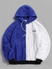 ZAFUL Color-blocking Two Tone Drop Shoulder Faux Fur Fuzzy Hoodie Xl Blue
