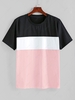 ZAFUL Color Spliced Short Sleeves T-shirt 2xl Pig pink