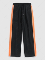 ZAFUL Color Spliced Straight Leg Fleece-lined Pants Xl Black
