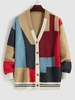 ZAFUL Colorblock Button Fly Cardigan L Multi a