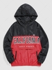 ZAFUL Colorblock CALIFORNIA Pattern Zipper Pullover Hooded Jacket Xl Red