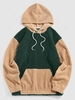 ZAFUL Colorblock Corduroy Vintage Teddy Hoodie S Deep green