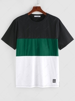 ZAFUL Colorblock Crew Neck T-shirt Xl Deep green