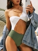 ZAFUL Colorblock Cutout One Shoulder Knotted One-piece Swimsuit Xl Light green