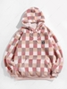 ZAFUL Colorblock Geometric Pattern Teddy Hoodie M
