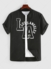 ZAFUL Colorblock LOS ANGELES Printed Graphic Streetwear Baseball Shirt Xxl Black