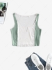 ZAFUL Colorblock Notched Neck Crop Tank Top Xl Light green