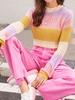 ZAFUL Colorblock Openwork Jumper Sweater M