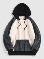 ZAFUL Colorblock Polar Fluffy Hoodie Xxl