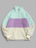 ZAFUL Colorblock Quarter Zip Fleece Teddy Sweatshirt 2xl
