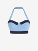 ZAFUL Colorblock Ribbed Bustier Corset Crop Top M Light blue