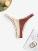 ZAFUL Colorblock Ribbed Cheeky Bikini Bottom M Deep coffee