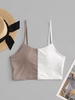 ZAFUL Colorblock Ribbed Swim Top L White