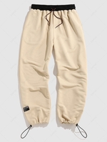 ZAFUL Colorblock Splicing Patched Jogger Sweatpants S Light coffee