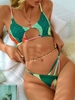 ZAFUL Colorblock Strappy Star Shaped Bikini Swimwear L Green
