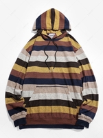 ZAFUL Colorblock Striped Knitted Hoodie S