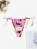 ZAFUL Colorblock Tie Side String Tanga Bikini Bottoms L Light pink
