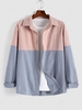 ZAFUL Colorblock Two Tone Pastel Textured Shirt S Light blue