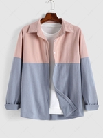 ZAFUL Colorblock Two Tone Pastel Textured Shirt Xl Light blue