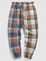 ZAFUL Colorblock Two Tone Plaid Pants Xl