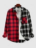 ZAFUL Colorblock Two Tone Plaid Shirt S