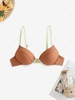 ZAFUL Colorblock Underwear Push Up Bikini Bra S Dark orange