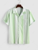 ZAFUL Colorblock Vertical Stripe Short Sleeves Shirt Xl Light green
