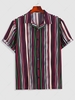 ZAFUL Colorblock Vertical Striped Pattern Turndown Collar Shirt L