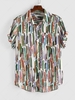 ZAFUL Colored Print High Low Shirt L Light blue