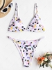 ZAFUL Colorful Geometric O Ring String Bikini Swimwear L Light purple
