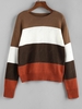 ZAFUL Contrast Colorblock Drop Shoulder Sweater L