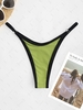 ZAFUL Contrasting Binding O Ring Thong Bikini Bottom L Light green