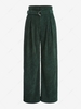 ZAFUL Corduroy Belted Wide Leg Pants M Deep green