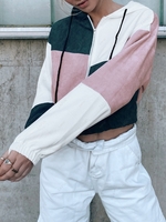 ZAFUL Corduroy Color Block Hooded Zip Jacket Xl Multi b