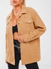 ZAFUL Corduroy Drop Shoulder Pocket Jacket S Light coffee